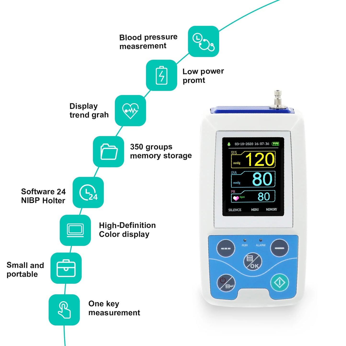 Arm Ambulatory Blood Pressure Monitor 24hrs